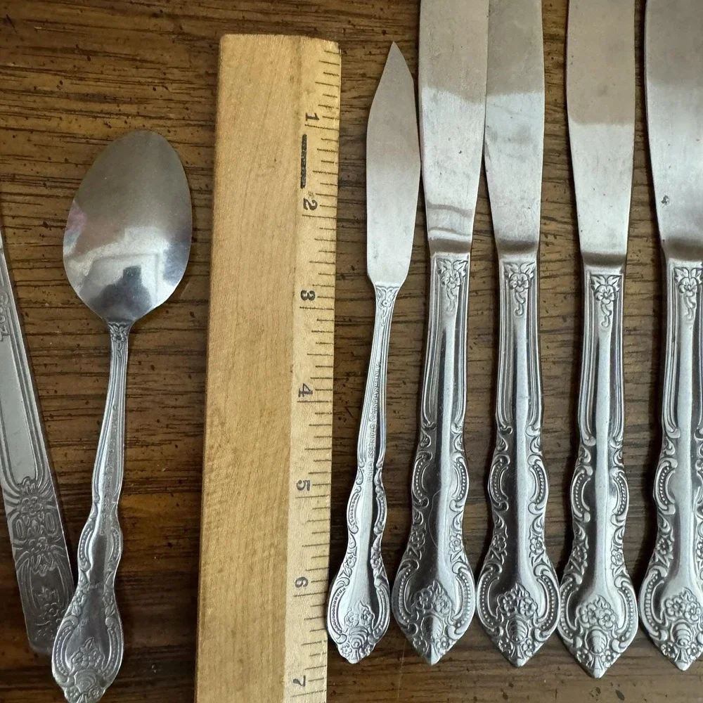 Lot International Stainless China Flatware Dinner‎ Knives Butter Spoon